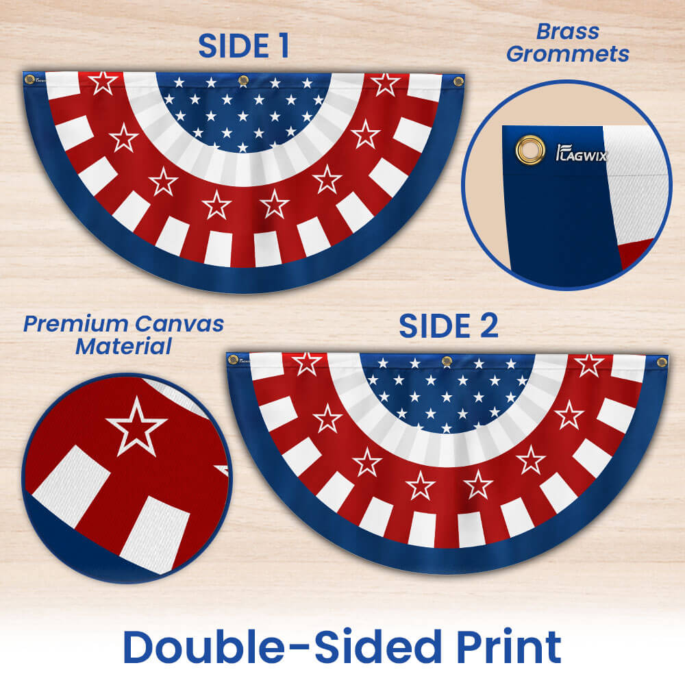 Flagwix American Flag - Happy 4th Of july Independence Day Non-pleated Fan Flag
