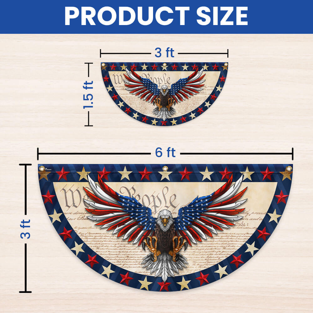 American Flag - We The People Patriotic Eagle Non-Pleated Fan Flag
