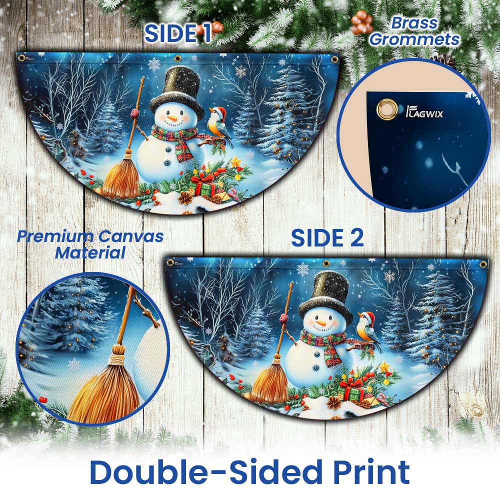 Snowman Let It Snow Christmas Non-Pleated Fan Flag