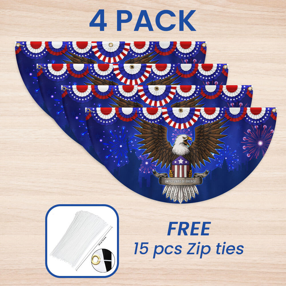 Flagwix American Flag - Independence Day Eagle 4th of july Non-Pleated Fan Flag