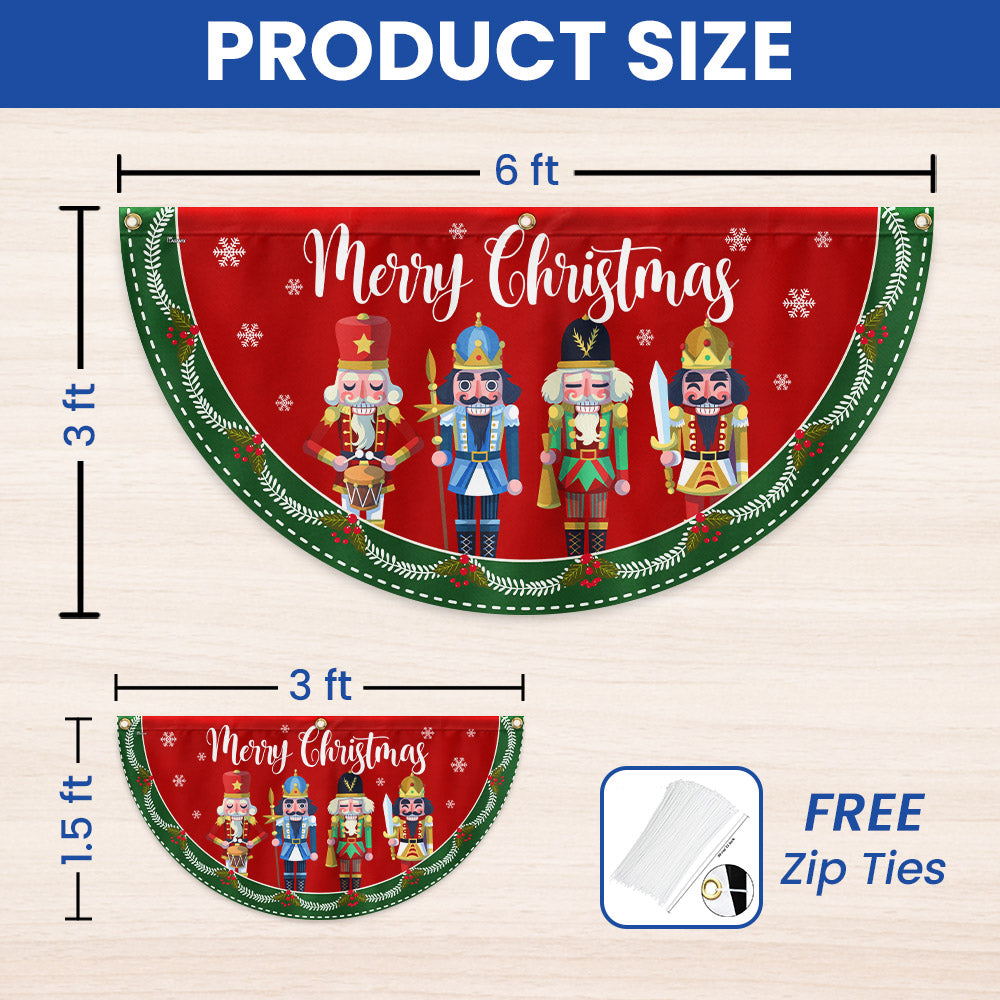 Nutcracker Merry Christmas Non-Pleated Fan Flag