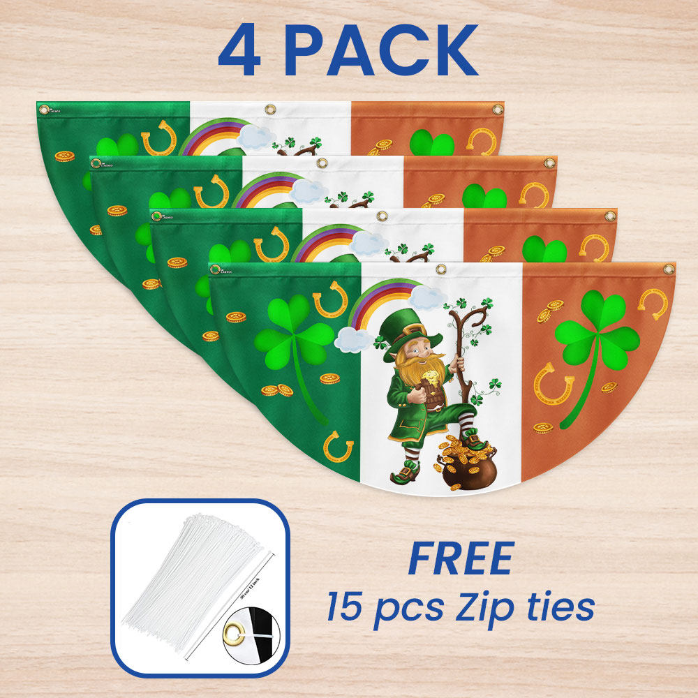 Leprechaun Happy Saint Patrick’s Day Irish American Non-Pleated Fan Flag TPT1625FLn