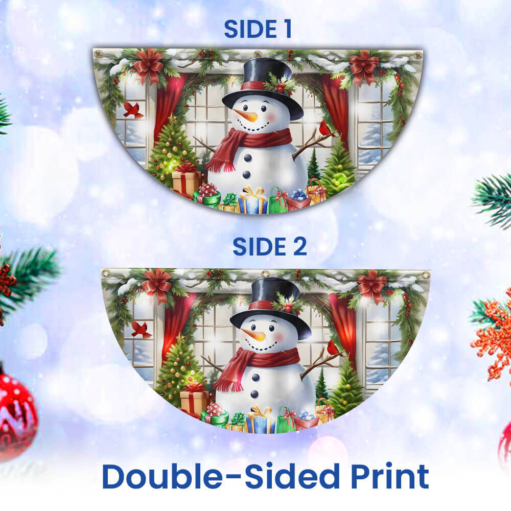 Snowman Merry Christmas Solar Led Fan Flag