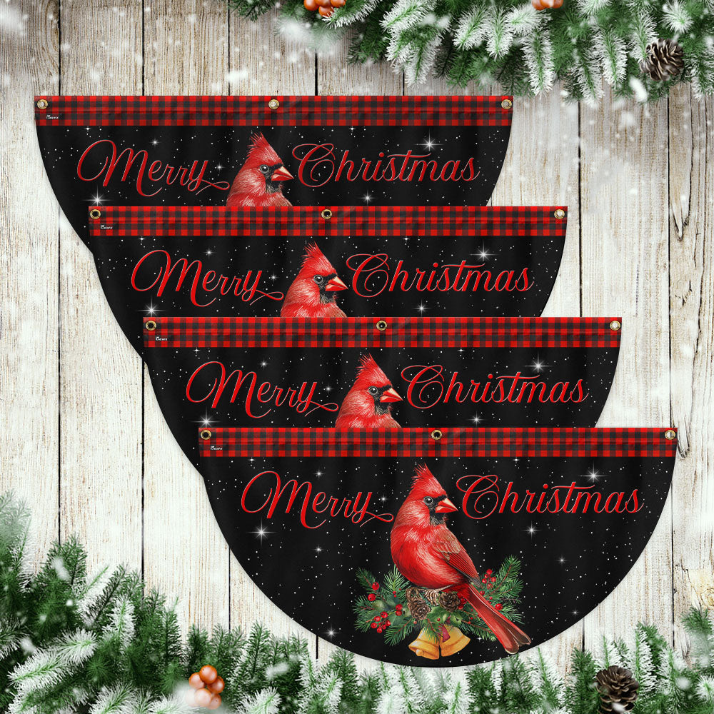 Cardinal Merry Christmas Fan Flag - Holiday Gift & Festive Home Décor, Non-Pleated - 3-Day Shipping