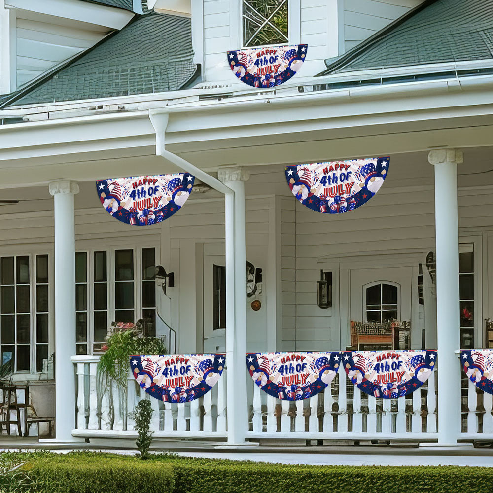 Flagwix American Flag - Happy 4th Of july Independence Day Gnomes Non-Pleated Fan Flag