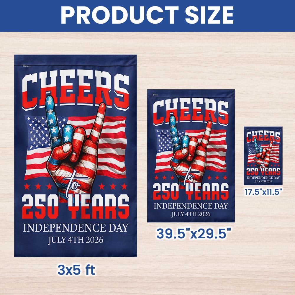 Flagwix American Flag - Cheers To America 250th Anniversary Canvas Flag
