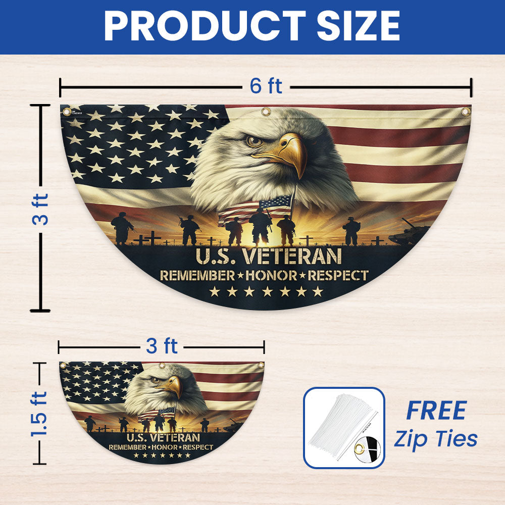 Memorial Day U.S. Veteran Non-Pleated Fan Flag