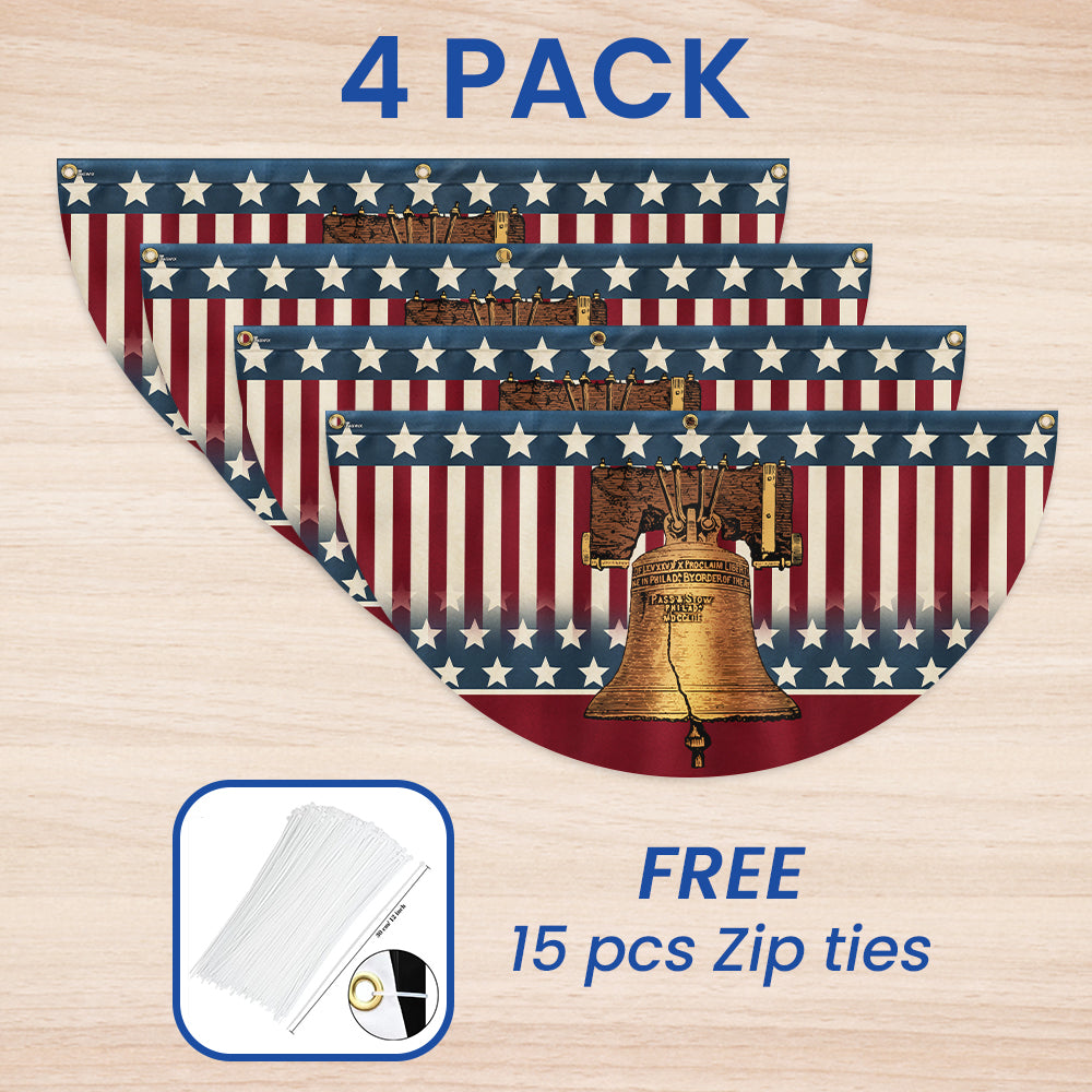 Flagwix American Flag - Liberty Bell 4th of july America Forever Patriotic Non-Pleated Fan Flag