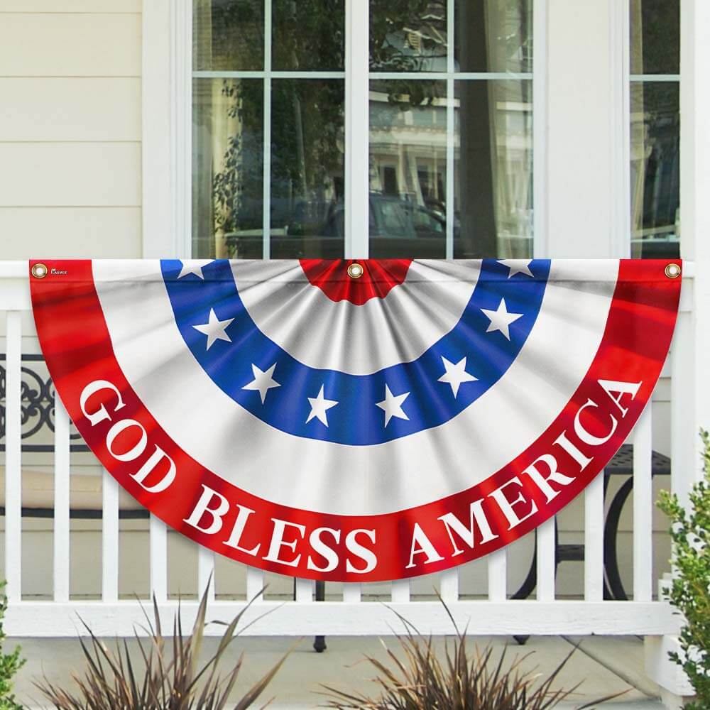 American Flag - Happy 4th Of july God Bless America Non-pleated Fan Flag
