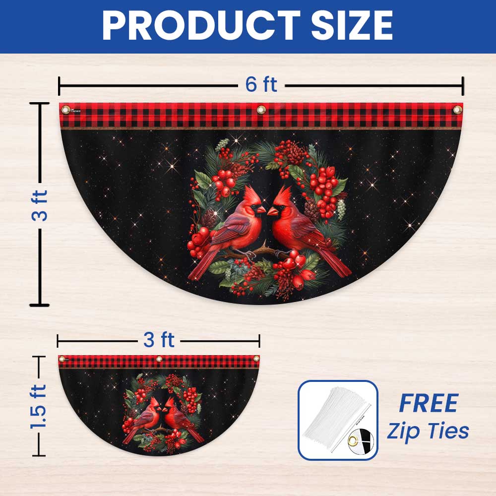 Cardinal Merry Christmas Non-Pleated Fan Flag