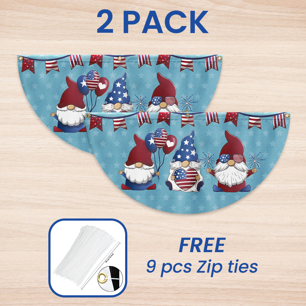 Flagwix American Flag - Patriotic Gnome 4th Of july Non-Pleated Fan Flag