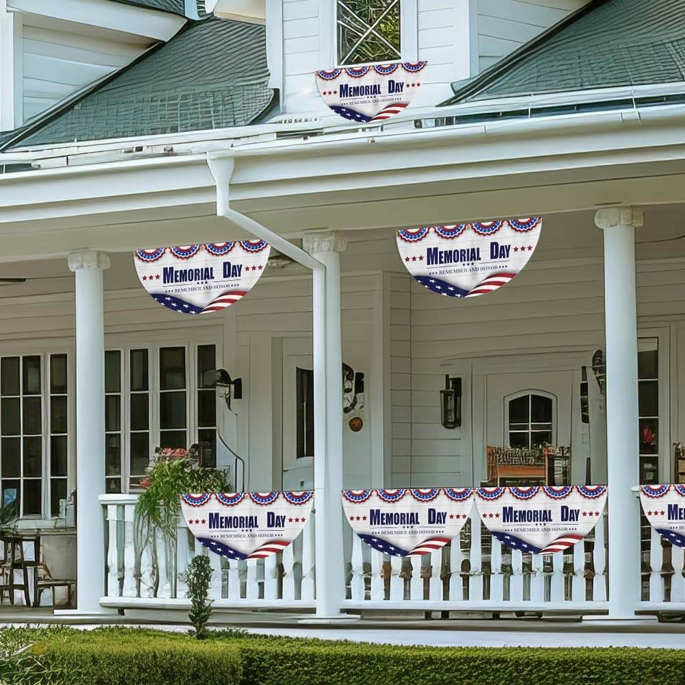 Memorial Day Remember and Honor Veteran Non-Pleated Fan Flag