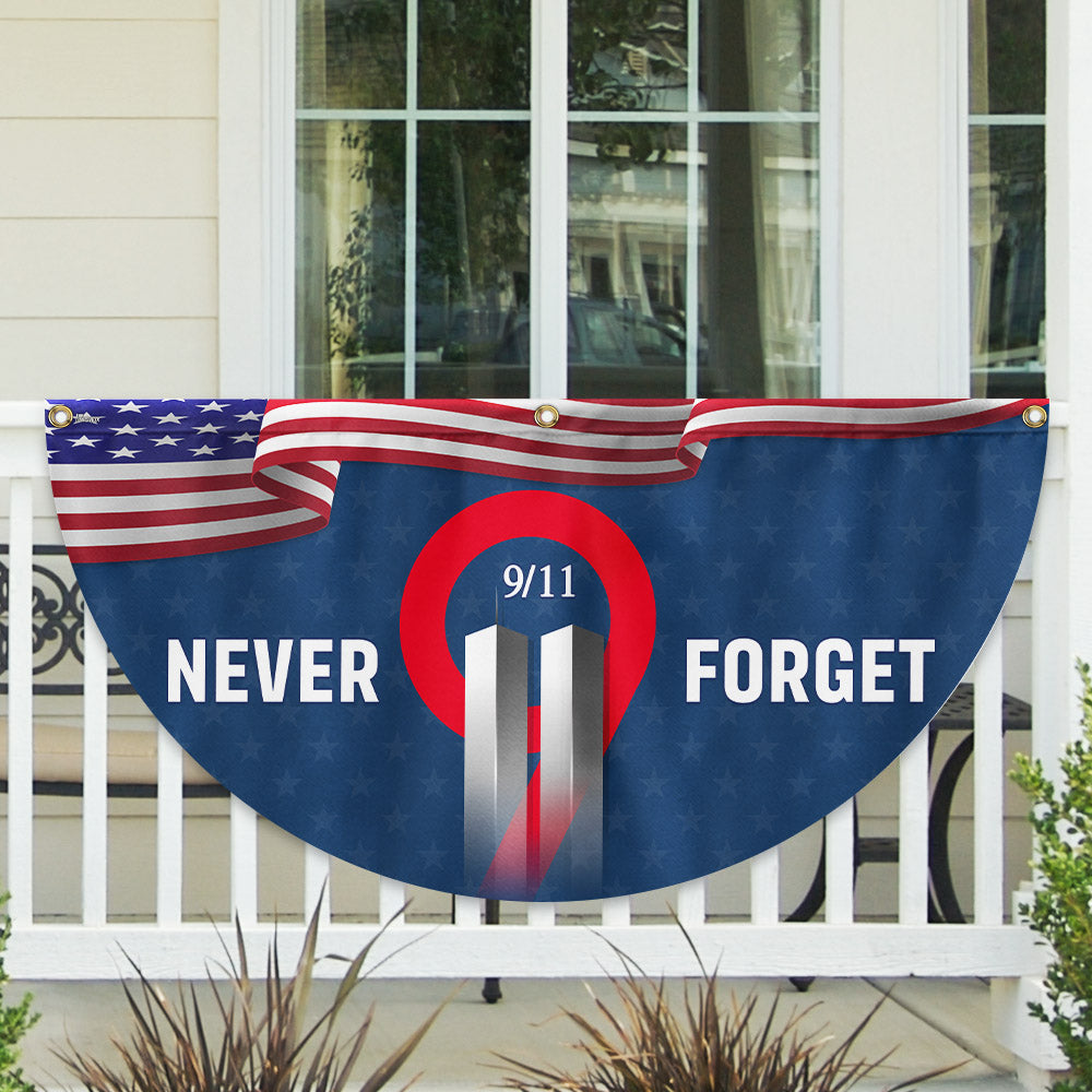 Never Forget 9/11 Patriot Day September 11th Attacks Non-Pleated Fan Flag
