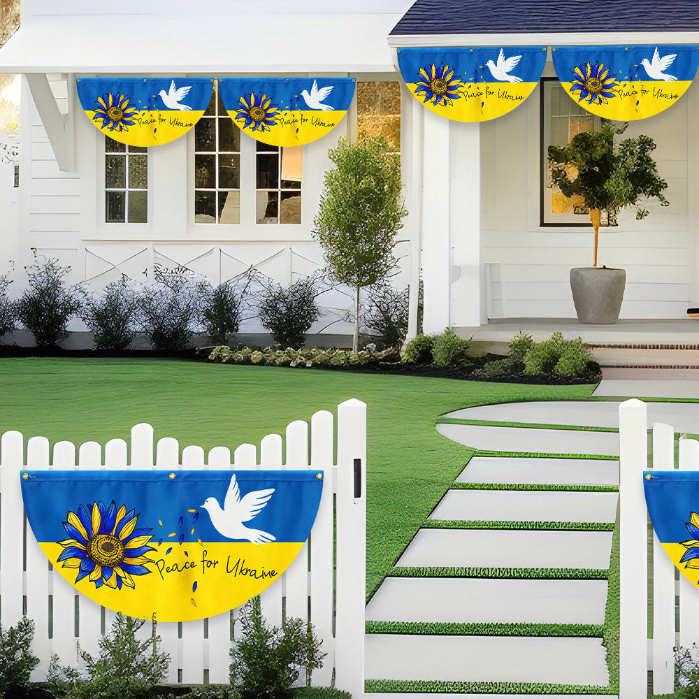 Peace For Ukraine Non-Pleated Fan Flag