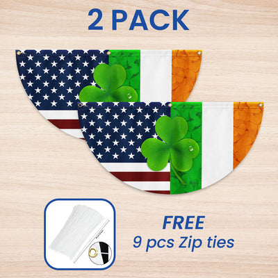 Irish Shamrock American Non-Pleated Fan Flag