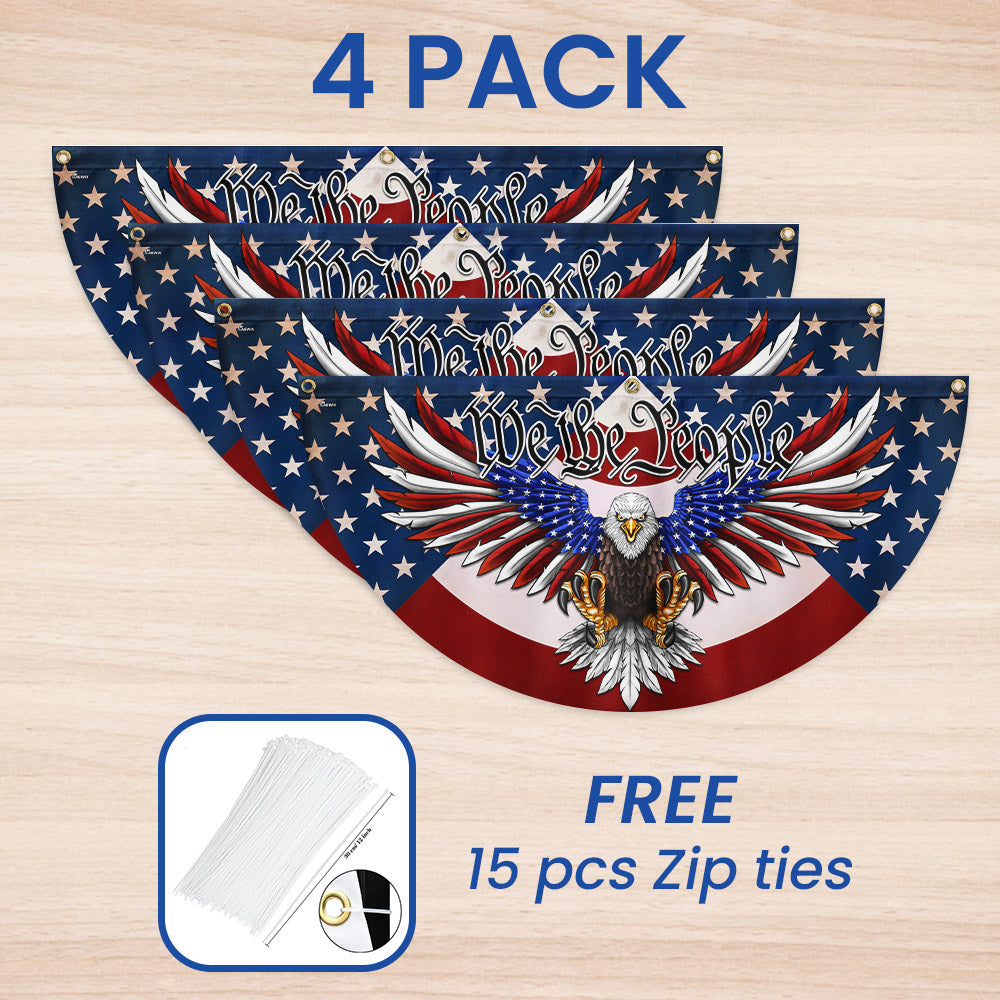We The People Patriotic Eagle Non-Pleated Fan Flag