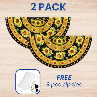 Sunflower Hippie Welcome Non-Pleated Fan Flag