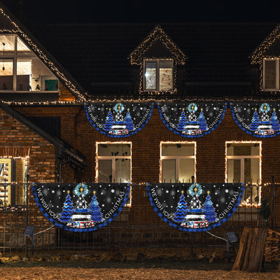 We Wish You Ameri Christmas, The Thin Blue Line Christmas Solar Led Fan Flag