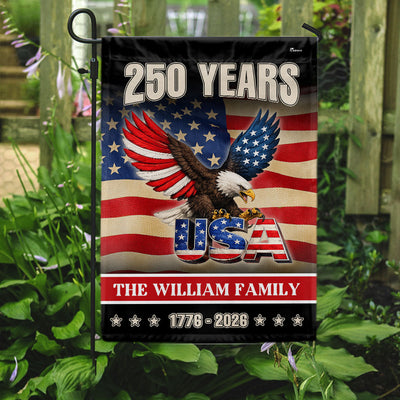 Custom Name American 1776 2026 Flag, Personalized 250 Years Eagle USA Flag