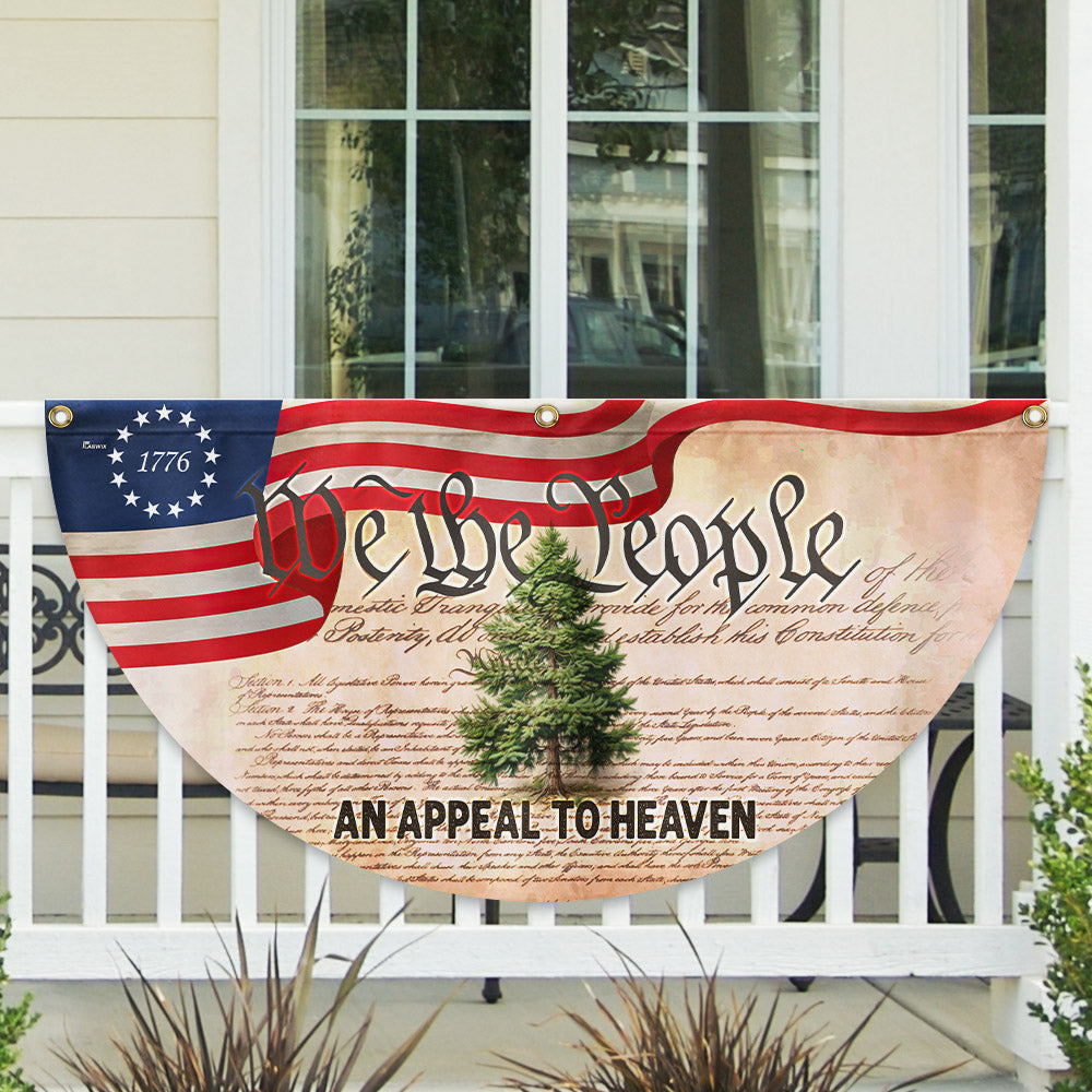 American Flag - An Appeal To Heaven Flag We The People Betsy Ross 1776 Pine Tree Non-Pleated Fan Flag