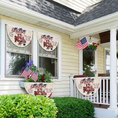 Land Of The Free Because Of The Brave 4th Of july Non-Pleated Fan Flag