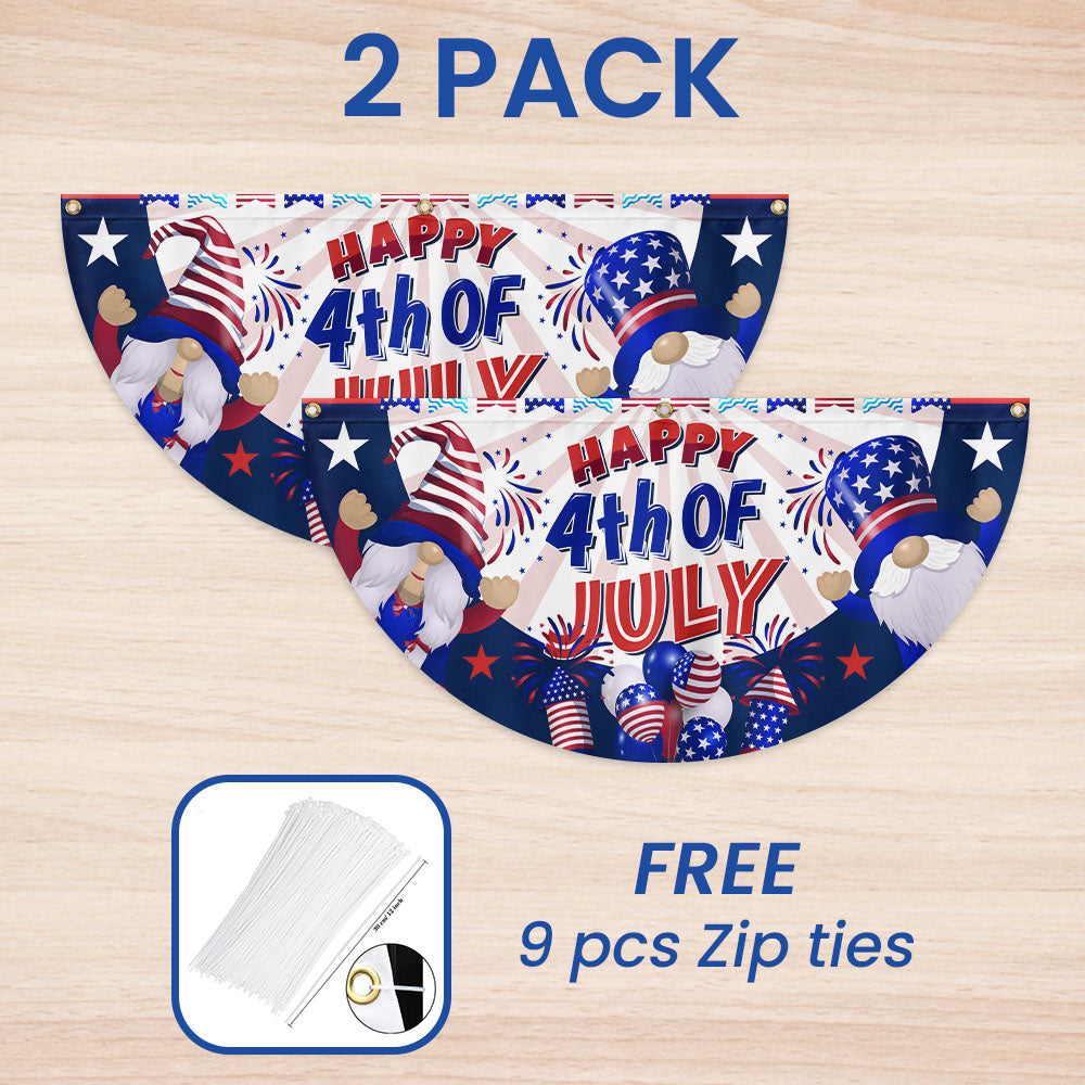 Flagwix American Flag - Happy 4th Of july Independence Day Gnomes Non-Pleated Fan Flag