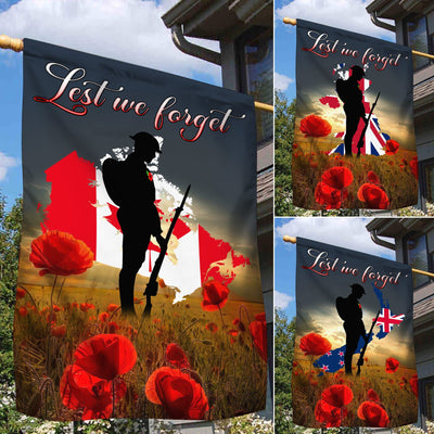 Multinational Lest We Forget Flags