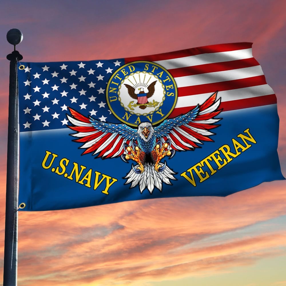 Unique U.S. Navy Veteran Grommet Flag