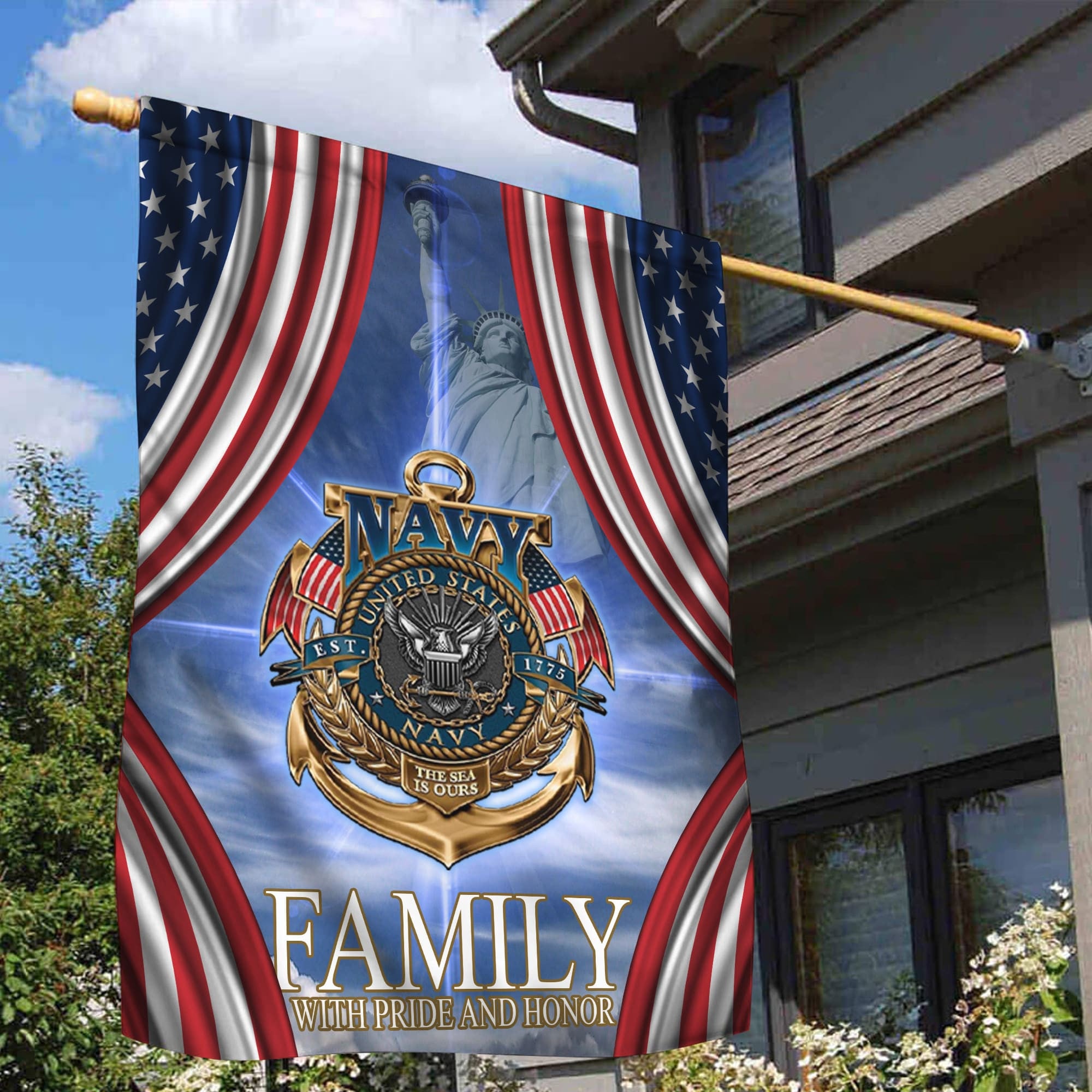 Premium Multiple US Military Services Veteran Flag