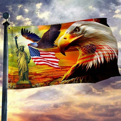 American Pride Grommet Flag Eagle Sunset Freedom