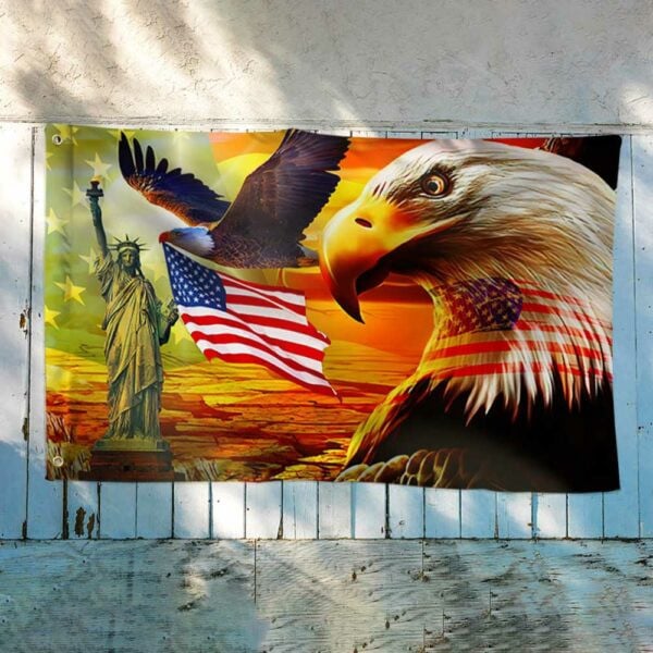 American Pride Grommet Flag Eagle Sunset Freedom