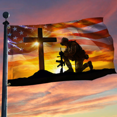 Memorial Day Veteran Grommet Flag