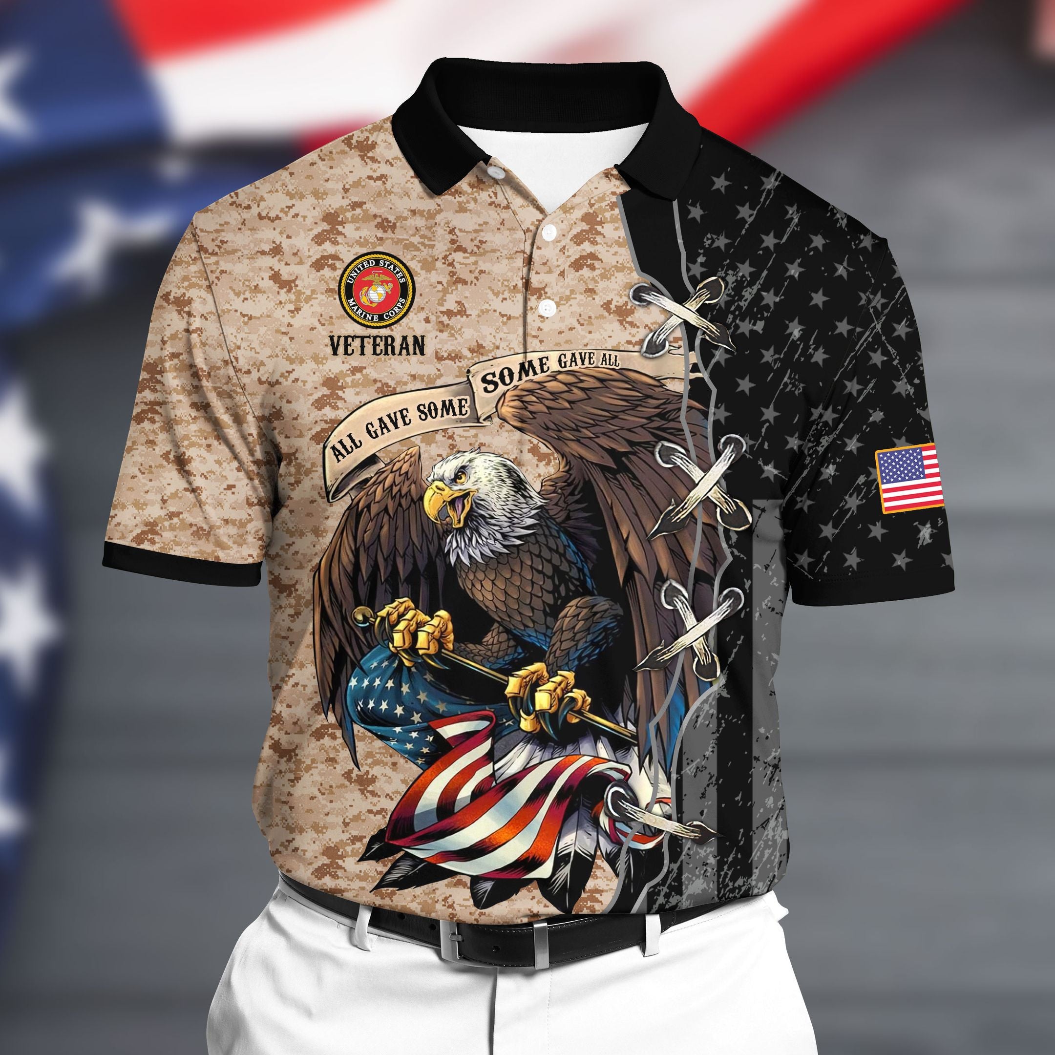 Premium U.S Marine 2 Polo All Over Printed