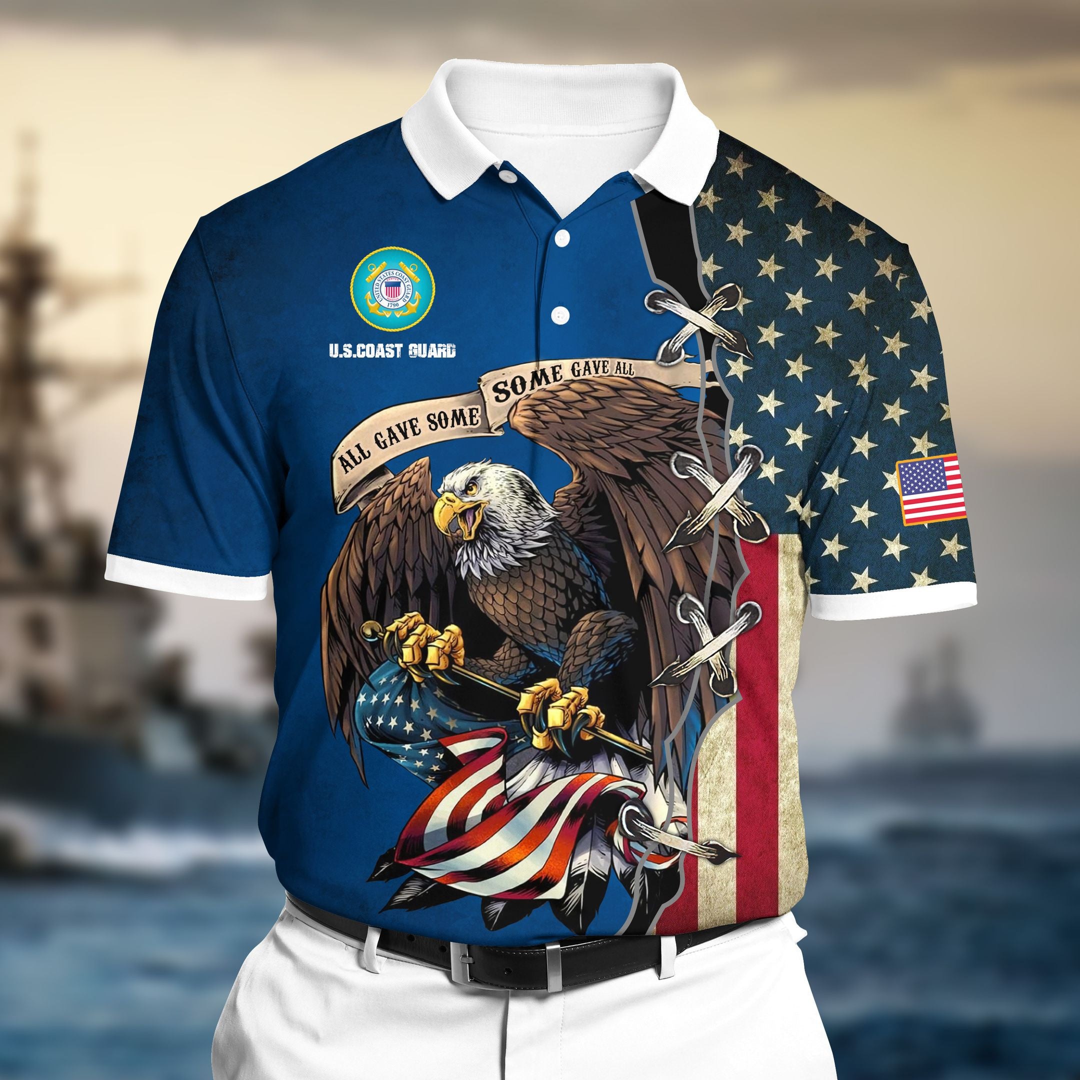 Premium U.S Cost Guard Polo All Over Printed