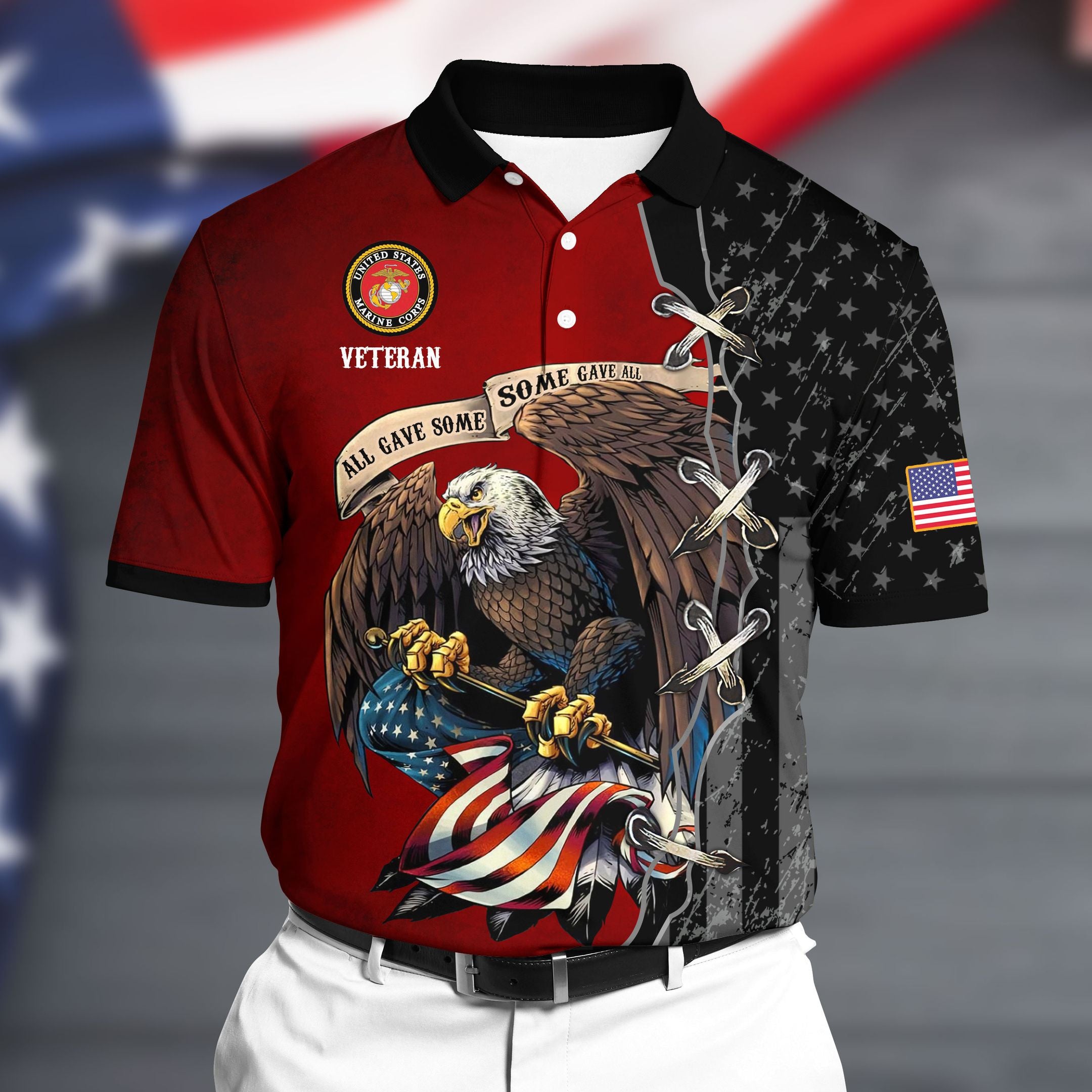 Premium U.S Marine Polo All Over Printed