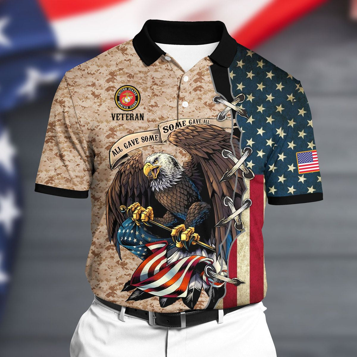 Premium U.S Marine 2 Polo All Over Printed