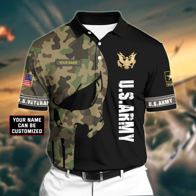 Premium Veteran U.S Army 2 3D Polo All Over Printed
