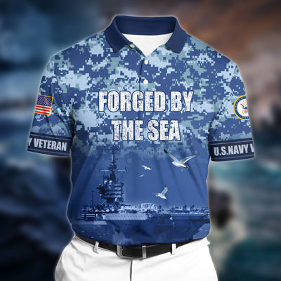 Premium Veteran U.S Navy 3D Polo All Over Printed