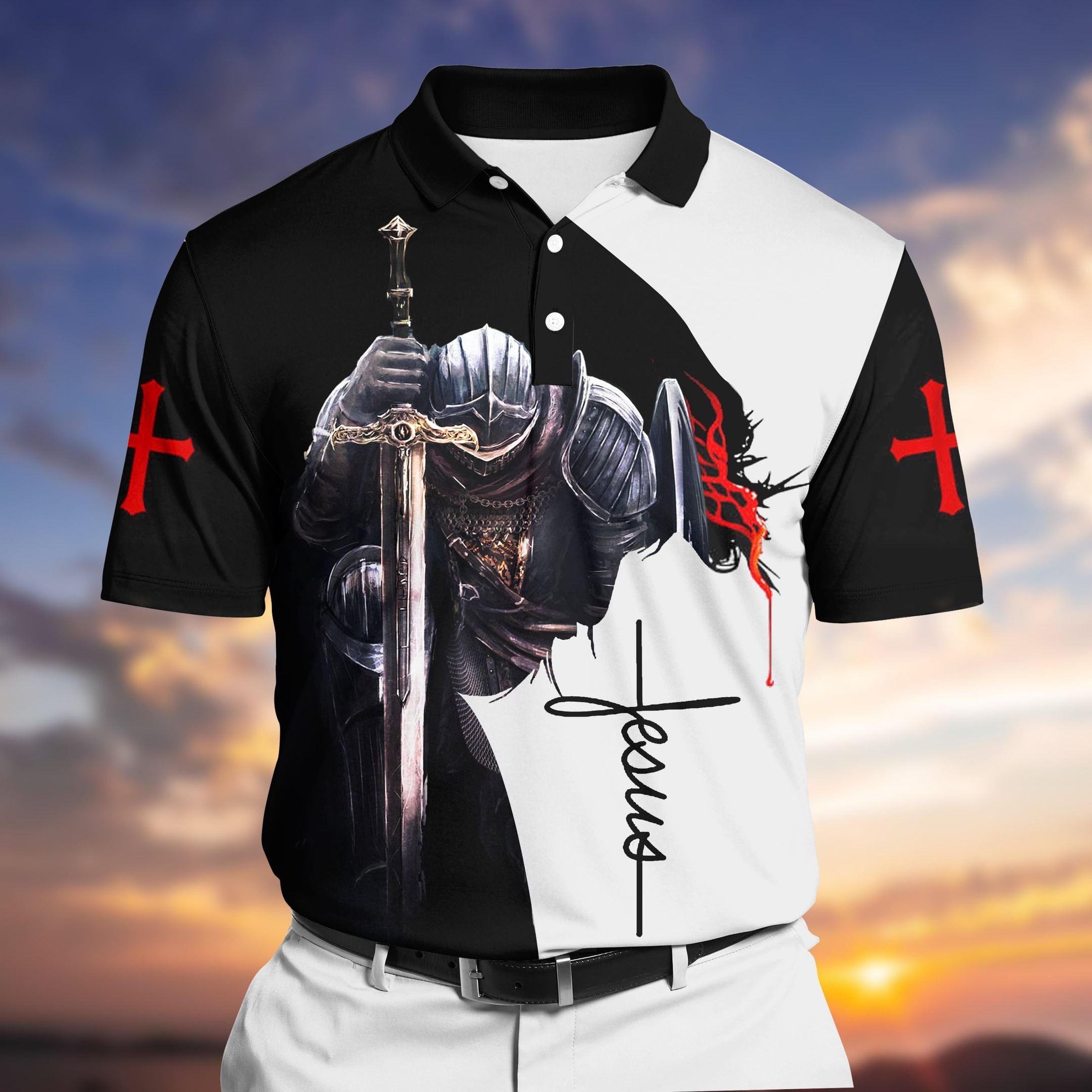 Premium Jesus 1 3D Polo All Over Printed