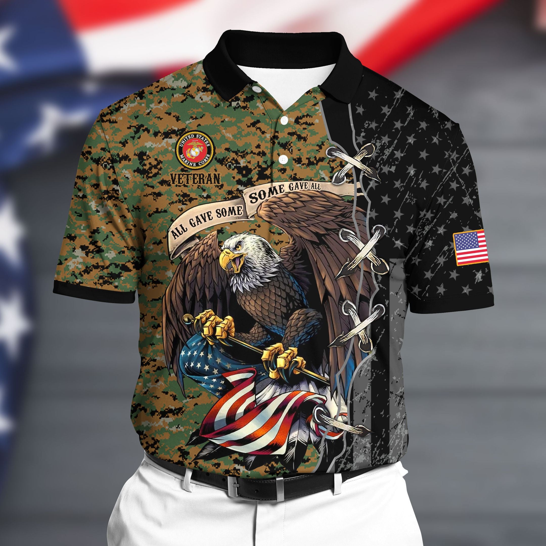 Premium U.S Marine Polo All Over Printed