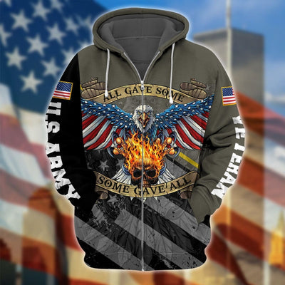 Premium Unique US Veteran Zip Hoodie