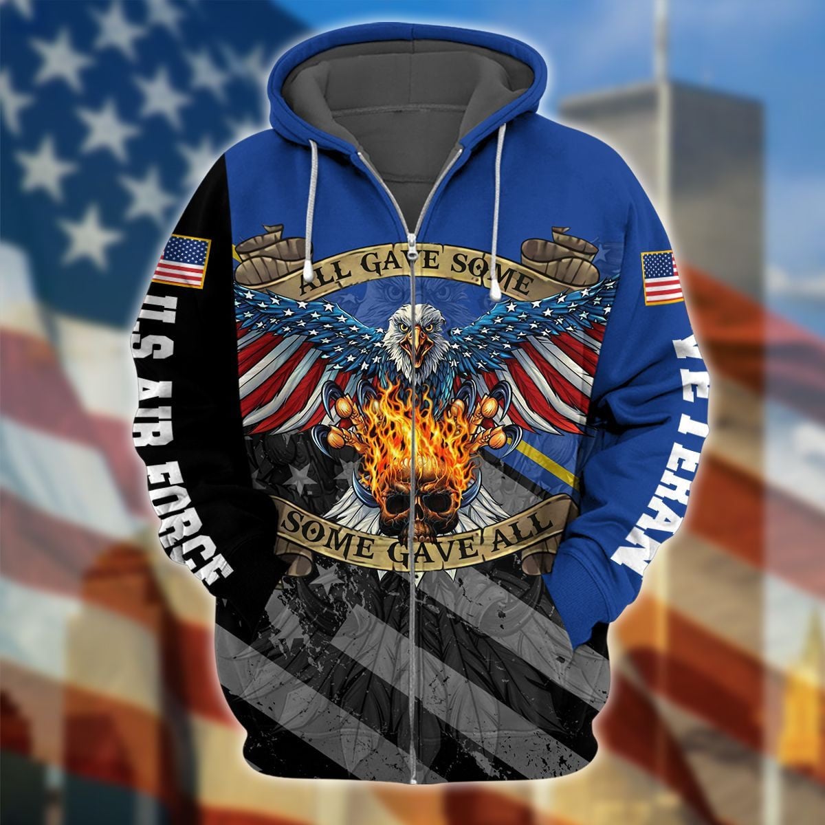 Premium Unique US Veteran Zip Hoodie