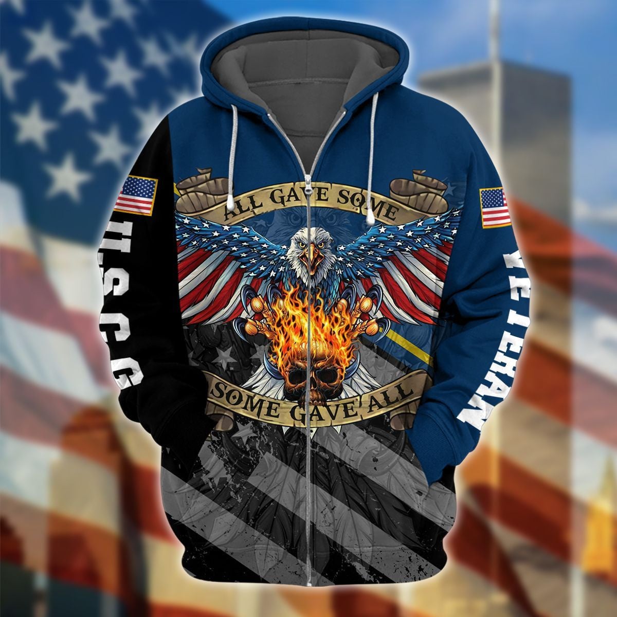Premium Unique US Veteran Zip Hoodie