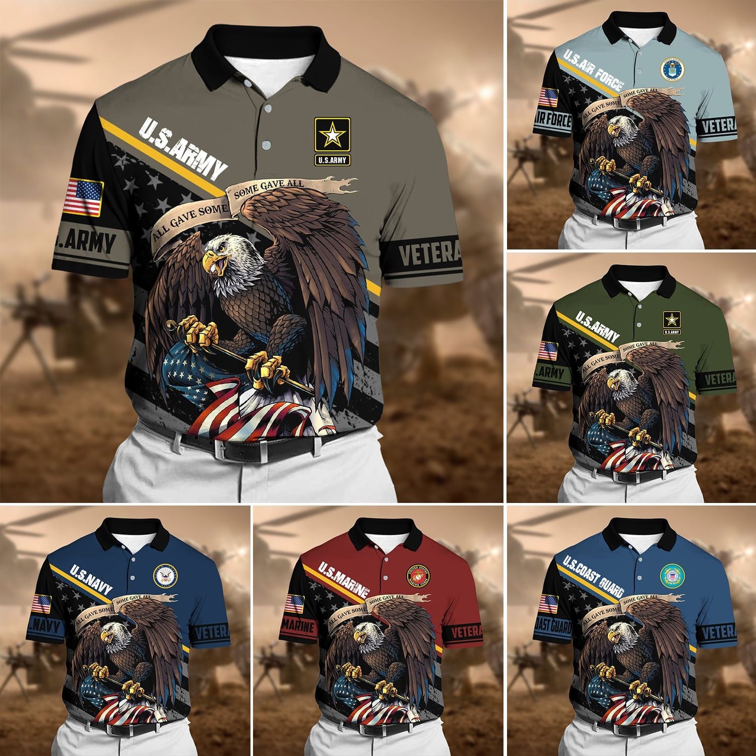 Premium Power American Veteran Power Polo Shirt