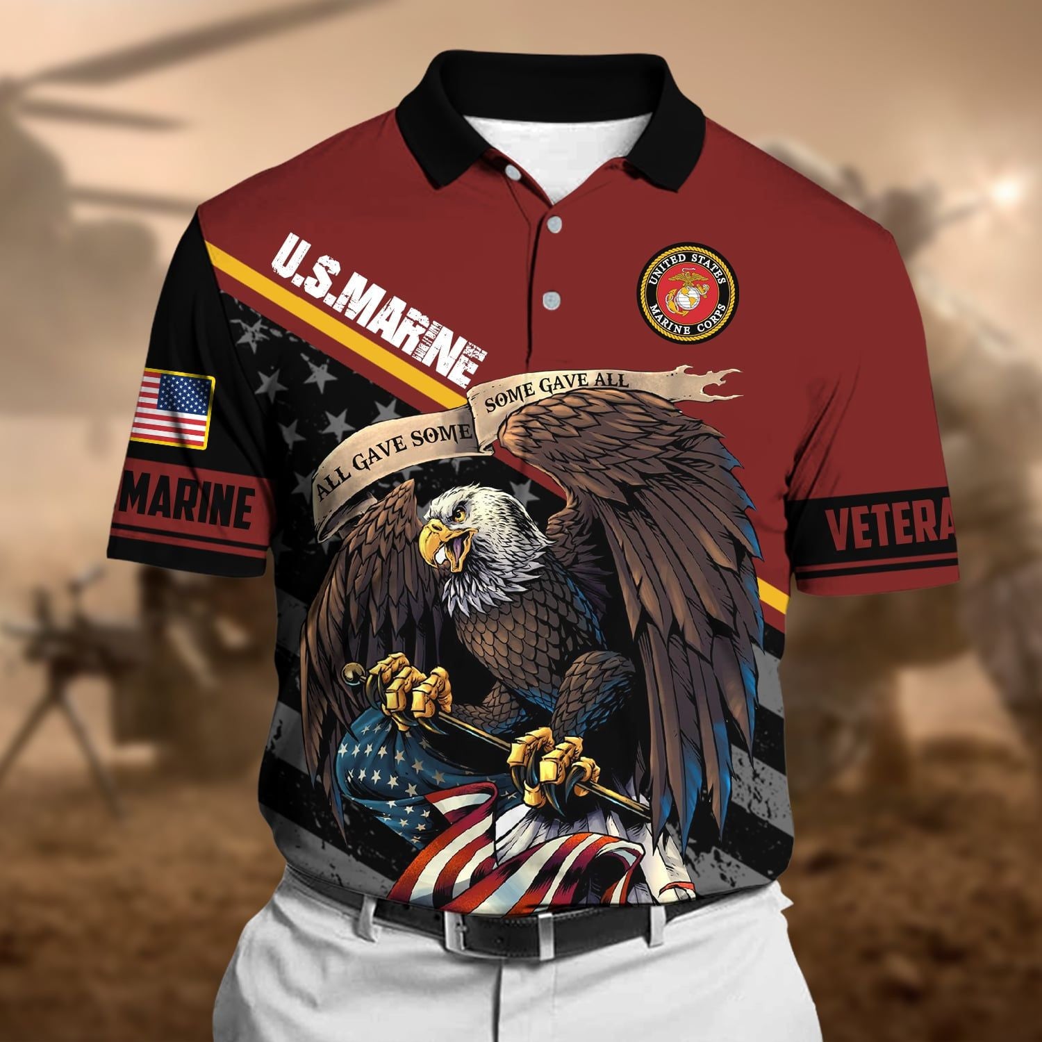Premium Power American Veteran Power Polo Shirt