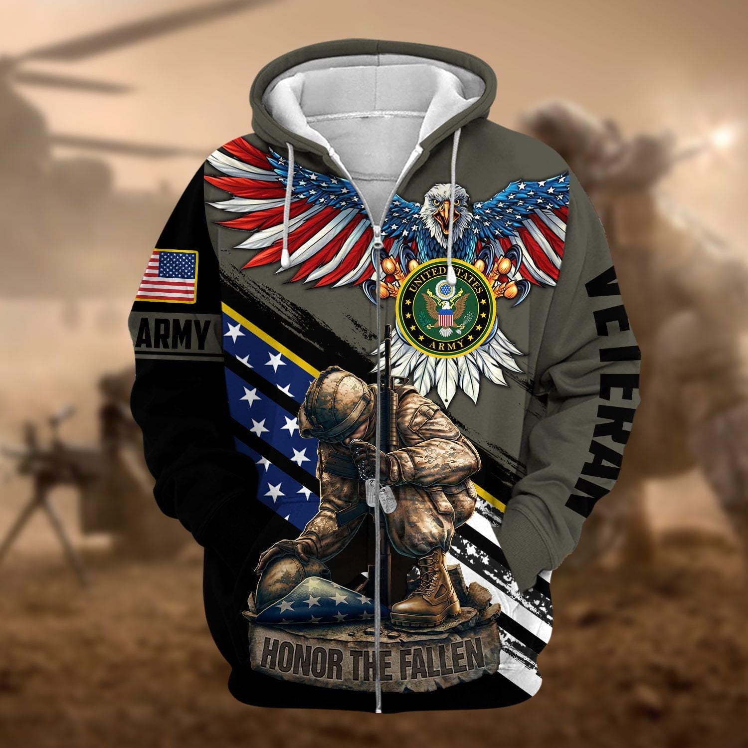 Unique Honor The Fallen Veteran Zip Hoodie