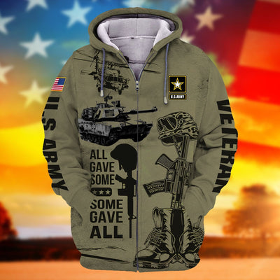 Premium American Veteran U.S Army Zip Hoodie