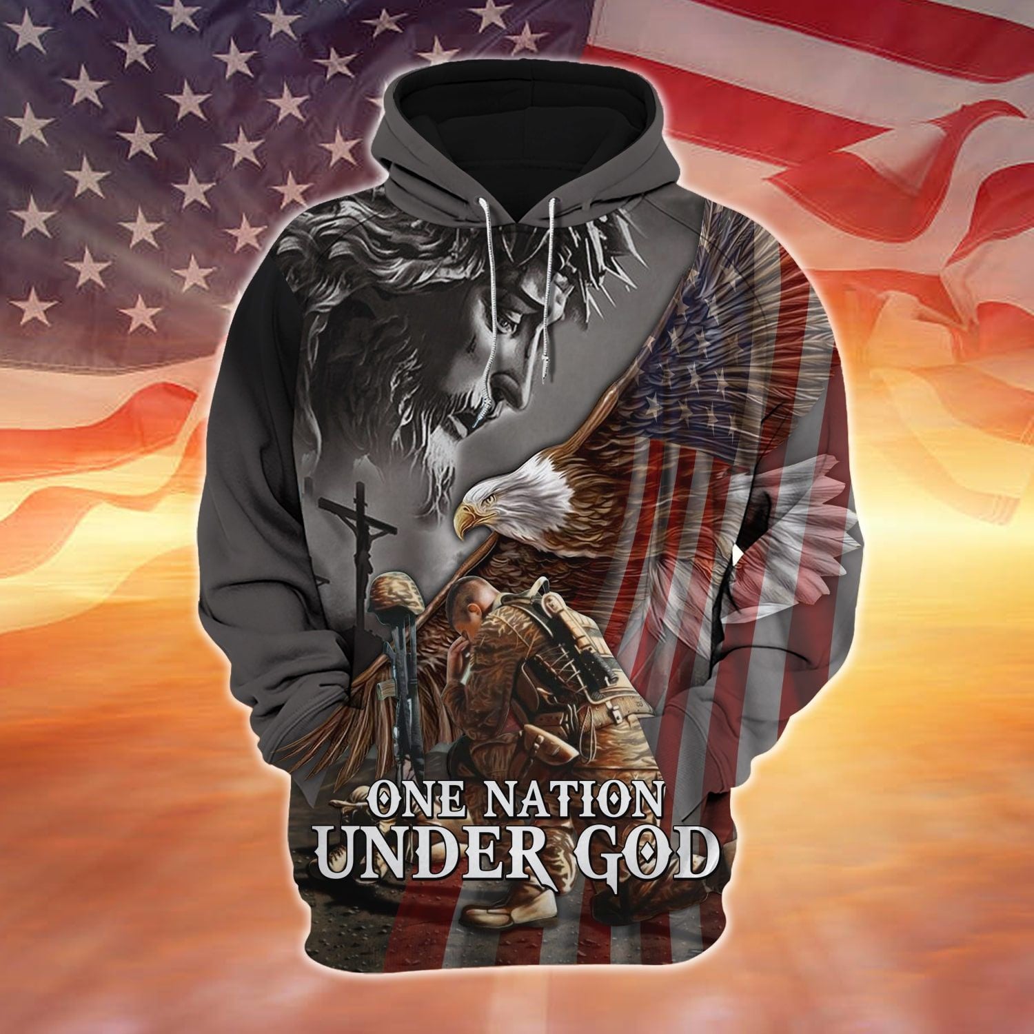 Premium Giesu With Veteran Hoodie And Zip Hoodie