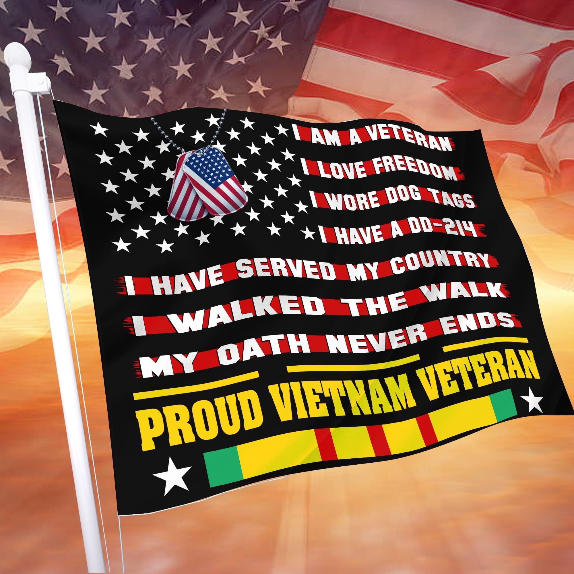 Premium I Am a VietNam Veteran Set Flag