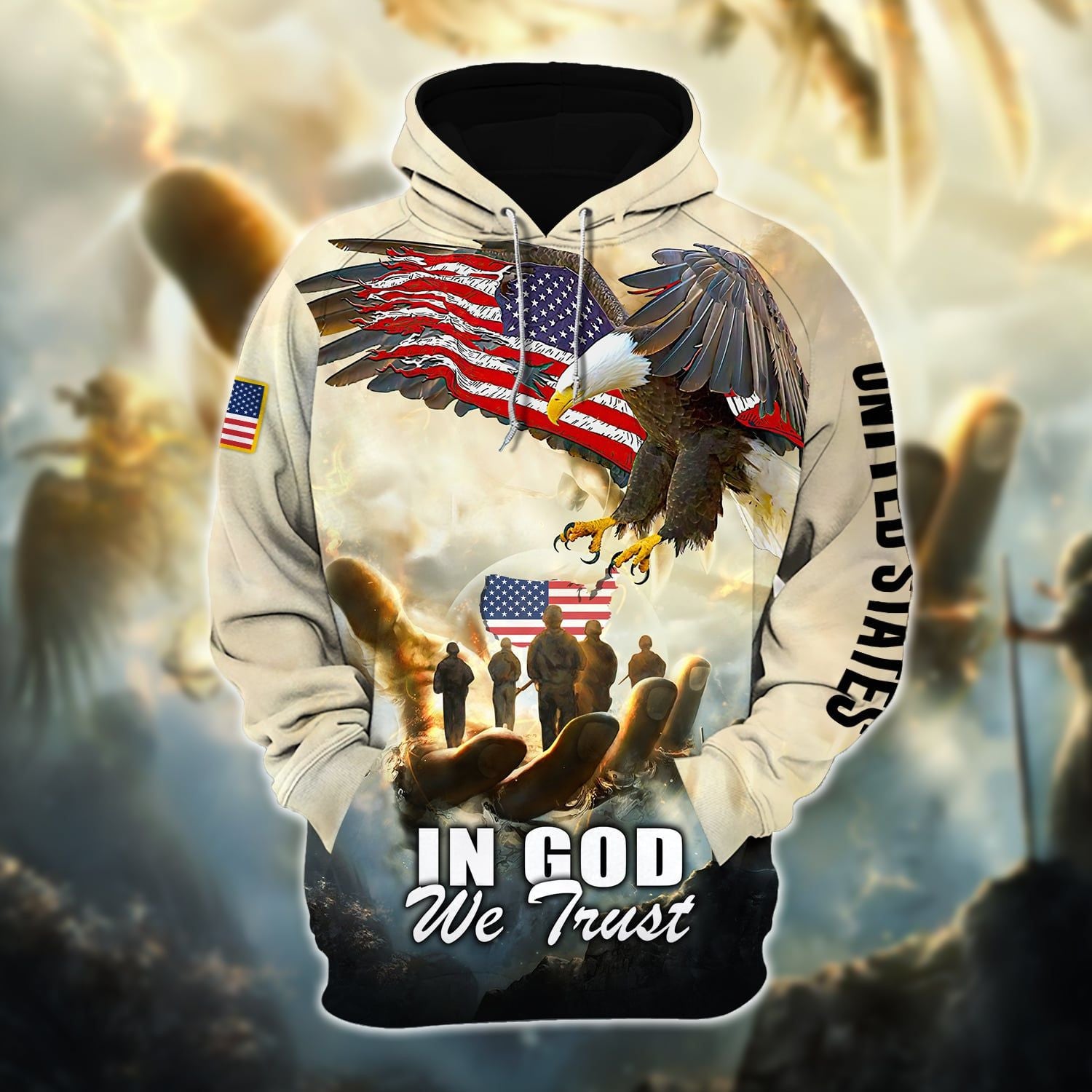 Premium In God We Trust Veteran Day Hoodie